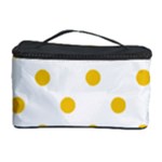 Polka Dots - Deep Lemon Yellow on White Cosmetic Storage Case