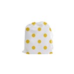 Polka Dots - Deep Lemon Yellow on White Drawstring Pouch (XS)