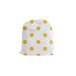 Polka Dots - Deep Lemon Yellow on White Drawstring Pouch (S)