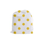 Polka Dots - Deep Lemon Yellow on White Drawstring Pouch (M)