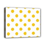 Polka Dots - Deep Lemon Yellow on White Canvas 10  x 8  (Stretched)