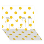 Polka Dots - Deep Lemon Yellow on White I Love You 3D Greeting Card (7x5)