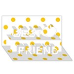 Polka Dots - Deep Lemon Yellow on White Best Friends 3D Greeting Card (8x4)