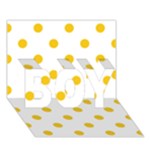 Polka Dots - Deep Lemon Yellow on White BOY 3D Greeting Card (7x5)