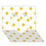 Polka Dots - Deep Lemon Yellow on White Heart 3D Greeting Card (7x5)