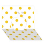 Polka Dots - Deep Lemon Yellow on White Apple 3D Greeting Card (7x5)