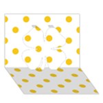 Polka Dots - Deep Lemon Yellow on White Clover 3D Greeting Card (7x5)