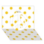Polka Dots - Deep Lemon Yellow on White Peace Sign 3D Greeting Card (7x5)
