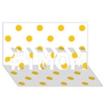 Polka Dots - Deep Lemon Yellow on White #1 MOM 3D Greeting Cards (8x4)