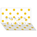 Polka Dots - Deep Lemon Yellow on White HUGS 3D Greeting Card (8x4)