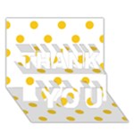 Polka Dots - Deep Lemon Yellow on White THANK YOU 3D Greeting Card (7x5)