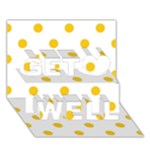 Polka Dots - Deep Lemon Yellow on White Get Well 3D Greeting Card (7x5)