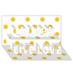 Polka Dots - Deep Lemon Yellow on White Laugh Live Love 3D Greeting Card (8x4)