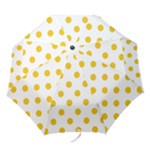 Polka Dots - Deep Lemon Yellow on White Folding Umbrella
