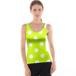 Polka Dots - White on Fluorescent Yellow Tank Top