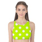 Polka Dots - White on Fluorescent Yellow Tank Bikini Top