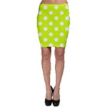 Polka Dots - White on Fluorescent Yellow Bodycon Skirt