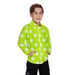 Polka Dots - White on Fluorescent Yellow Wind Breaker (Kids)