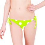Polka Dots - White on Fluorescent Yellow Bikini Bottom