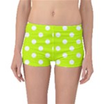 Polka Dots - White on Fluorescent Yellow Boyleg Bikini Bottoms
