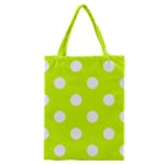 Polka Dots - White on Fluorescent Yellow Classic Tote Bag