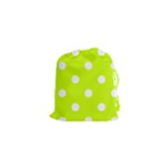 Polka Dots - White on Fluorescent Yellow Drawstring Pouch (XS)