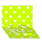 Polka Dots - White on Fluorescent Yellow LOVE Bottom 3D Greeting Card (7x5)