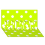 Polka Dots - White on Fluorescent Yellow #1 MOM 3D Greeting Cards (8x4)