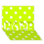Polka Dots - White on Fluorescent Yellow HOPE 3D Greeting Card (7x5)
