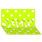Polka Dots - White on Fluorescent Yellow SORRY 3D Greeting Card (8x4)