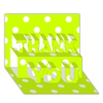 Polka Dots - White on Fluorescent Yellow THANK YOU 3D Greeting Card (7x5)