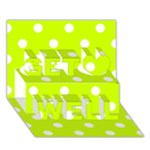 Polka Dots - White on Fluorescent Yellow Get Well 3D Greeting Card (7x5)