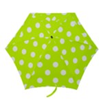 Polka Dots - White on Fluorescent Yellow Mini Umbrella