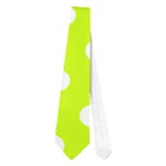 Polka Dots - White on Fluorescent Yellow Necktie (One Side)