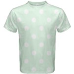 Polka Dots - White on Pale Green Men s Cotton Tee