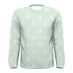 Polka Dots - White on Pale Green Men s Long Sleeve T-shirt