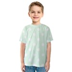 Polka Dots - White on Pale Green Kid s Sport Mesh Tee