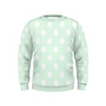 Polka Dots - White on Pale Green Kid s Sweatshirt