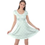 Polka Dots - White on Pale Green Cap Sleeve Dress