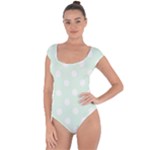 Polka Dots - White on Pale Green Short Sleeve Leotard (Ladies)