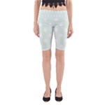 Polka Dots - White on Pale Green Yoga Cropped Leggings