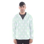 Polka Dots - White on Pale Green Hooded Wind Breaker (Men)