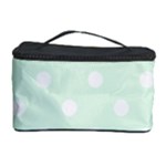 Polka Dots - White on Pale Green Cosmetic Storage Case
