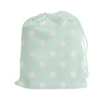 Polka Dots - White on Pale Green Drawstring Pouch (XXl)