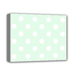 Polka Dots - White on Pale Green Deluxe Canvas 14  x 11  (Stretched)