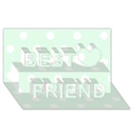 Polka Dots - White on Pale Green Best Friends 3D Greeting Card (8x4)