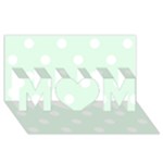 Polka Dots - White on Pale Green MOM 3D Greeting Card (8x4)