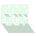 Polka Dots - White on Pale Green BOY 3D Greeting Card (7x5)