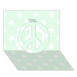 Polka Dots - White on Pale Green Peace Sign 3D Greeting Card (7x5)