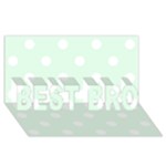 Polka Dots - White on Pale Green BEST BRO 3D Greeting Card (8x4)